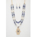 Hamsa hand pendant beaded layered necklace - Designer Style - CC-57202