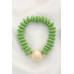 Ball Bead Wood Disc Bracelet - Designer Style - CC-57581