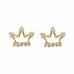 Crown Crystal Stud Earring - Designer Style - CC-57727