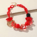 Chunky Beaded Oval Link Necklace - Designer Style - CC-57791