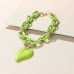 Chunky Color Acrylic Leaf Pendant Necklace - Designer Style - CC-57792