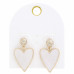 Heart Crystal-studded Bead Dangle Earring - CC-58244