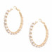 Pearl Bead Crystal-studded Wire Wrapped Hoop Earring - CC-58395