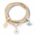 Evil Eye Hamsa Hand Charm Bracelet Set - Designer Style - CC-58472