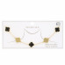 Clover Charm Station Gold Dipped Necklace - Designer Style - CC-58706