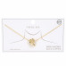 Clover Crystal-studded Ring Charm Gold Dipped Necklace - CC-58708