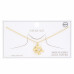 Double Dolphin Charm Gold Dipped Necklace - Designer Style - CC-58709