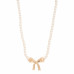 Pearl Ribbon Bow Pendant Necklace - Designer Style - CC-58800