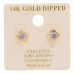 14k Gold Dipped Cz Stone Stud Earring   - Designer Style - CC-58916