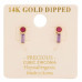 14k Gold Dipped Cz Stone Stud Earring - Designer Style - CC-58919