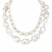 2 layered pearl necklace - Designer Style - CC-58933