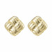 Gold plated stainless steel button earring - Designer Style - CC-59031