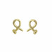 Gold plated crossed nail head stud earring - Designer Style - CC-59033