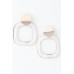 Abstract Marble Frame Earrings - Designer Style - CC-WH2000745