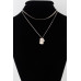 Double Clover Tag Pendant Necklace - Designer Style - CC-WH2000873