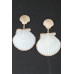 Double Clamshell Drop Earrings - Designer Style - CC-WH2000914