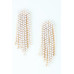 Multi Pearl Curtain Drop Earrings - Designer Style - CC-WH2000916