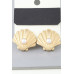 Pearled Clamshell Stud Earrings - Designer Style - CC-WH2000918