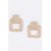 Rectangle Link Faux Pearlrhinestonedangle Earrings - Designer Style - CC-WH2001115