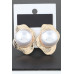 Etched Stone Statement Stud Earrings - Designer Style - CC-WH2001168