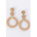 Round Faux Straw Earring - Designer Style - CC-WH2001217