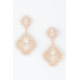 Pearled Clover Drop Earrings - Designer Style - CC-WH2001242