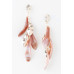 Shiny Marble Feather Drop Earrings - Designer Style - CC-WH2001257