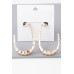 Hammered Open Oval Hoop Earrings - Designer Style - CC-WH2001260