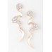 Jeweled Wave Drop Earrings - Designer Style - CC-WH2001263