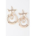 Abstract Shiny Twisted Plate Earrings - Designer Style - CC-WH2001330
