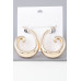 Shiny Wave Curl Hoop Earrings - Designer Style - CC-WH2001332