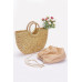 Metallic Faux Straw Tote Bag W Pouch Collection - CC-WH2001334