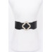 Faux Leather Alloy Clasp Stretch Extended Fit Waistband - CC-WH2001352