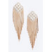 Crystal-studded Fringe Earring - CC-WH2001354