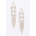 Crystal-studded Fringe Earring - CC-WH2001357