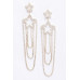 Crystal-studded Fringe Earring - CC-WH2001515