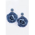 Denim Flower Earring - Designer Style - CC-WH2001529