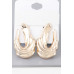 Shiny Ripple Drop Earrings - Designer Style - CC-WH2001540