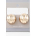 Multi Ribbed Dome Earrings - Designer Style - CC-WH2001542