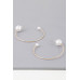 Shiny Delicate Pearl Hoop Earrings - Designer Style - CC-WH2001562