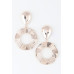 Shiny Ribbed Disc Drop Earrings - Designer Style - CC-WH2001569