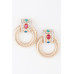 Bejeweled Twisted Hoop Drop Earrings - Designer Style - CC-WH2001575