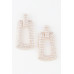 Triple Crystal-studded Frame Earrings - CC-WH2001576