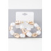 Shiny N Pearl Stone Hoop Earrings - Designer Style - CC-WH2001580