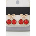 Sequin Cherry Ribbon Earrings - Designer Style - CC-WH2001813
