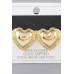 Shiny Braided Heart Stud Earrings - Designer Style - CC-WH2001819