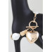 Multi Stone Heart Toggle Bracelet - Designer Style - CC-WH2001823