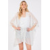 Flower Pattern Trim Detail Poncho - Designer Style - CC-WH2001835