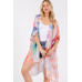 Watercolor Leaves Print Kimono - Designer Style - CC-WH2001851