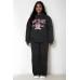 Plus Size Graphic Kangaroo Pocket Drawstring Hoodie - CC-WH2000492